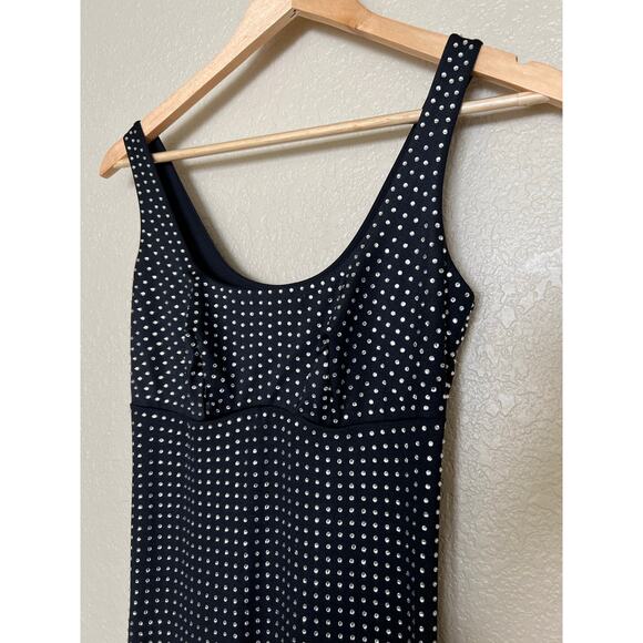 Yitty Black Catsuit Bedazzled Bodysuit Medium Full Length Onesie Rhinestone - Picture 6 of 9